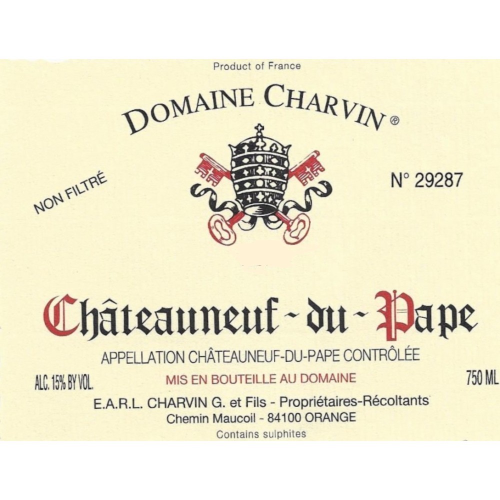 Domaine Charvin. Châteauneuf-du-Pape

80% garnacha, el resto syrah, monastrell, cariñena